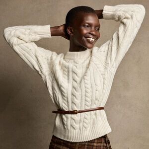 NWT Doen Marlowe Cashmere Sweater in Ivory Size Small